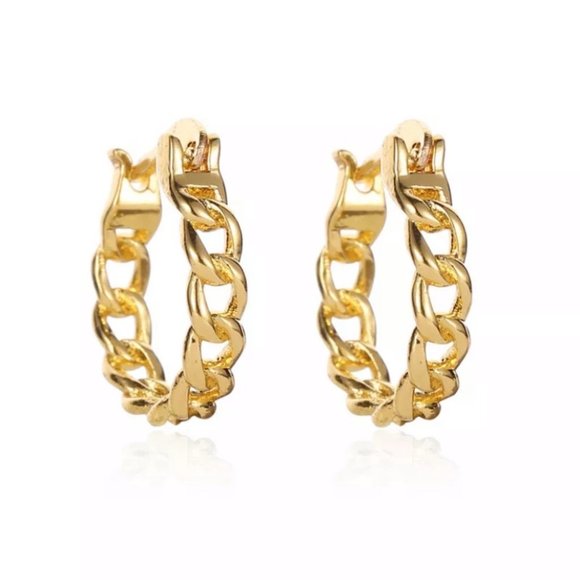 #7 Simple Hollow Geometric Chain Earrings - Picture 2 of 5